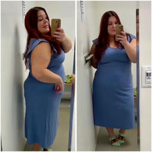 Load image into Gallery viewer, Joe Fresh Powder Blue Ruffle Sleeve Dress XL