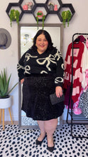 Load image into Gallery viewer, Ulla Popken Black Sequin Skirt 28