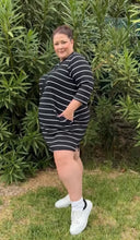 Load image into Gallery viewer, Penn. Black Striped Dress 2X