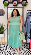 Load image into Gallery viewer, Ulla Popken Light Teal Sparkle Pleated Skirt 24/26