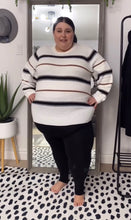 Load image into Gallery viewer, White Sweater with Brown and Black Stripes 4X