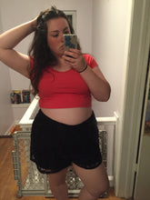 Load image into Gallery viewer, Soft Black Lace Shorts 1X