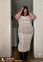 Load image into Gallery viewer, White Lace Bodycon Dress with Faux Corset 4X