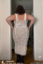 Load image into Gallery viewer, White Lace Bodycon Dress with Faux Corset 4X