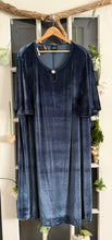 Load image into Gallery viewer, Ulla Popken Grey-Blue Velvet Dress 24/26