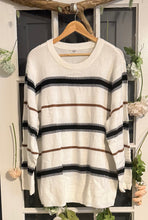 Load image into Gallery viewer, White Sweater with Brown and Black Stripes 4X
