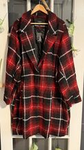 Load image into Gallery viewer, Torrid black and red plaid trench coat 6X