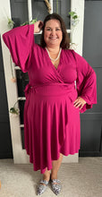 Load image into Gallery viewer, Magenta Wrap Dress 18