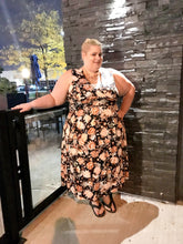 Load image into Gallery viewer, Sexy Plus brown floral sleeveless dress 4X/24/26