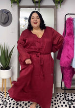 Load image into Gallery viewer, Bloomchic Striped Maroon Party Dress 26