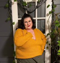 Load image into Gallery viewer, Mustard V-Neck Sweater 3X