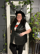 Load image into Gallery viewer, Belted Black Leather Vest 26