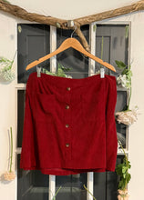 Load image into Gallery viewer, Shein Burgundy Corduroy Skirt 4X
