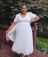 Load image into Gallery viewer, Short-Sleeved Full Length White Dress 2X
