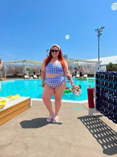 Load image into Gallery viewer, Penn. Blue Gingham Bikini 2X
