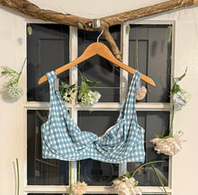 Load image into Gallery viewer, Light Blue Gingham Bikini 22W
