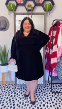 Load image into Gallery viewer, Ulla Popken Black Velvet Dress 24/26
