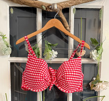 Load image into Gallery viewer, Penn. Red Gingham Bikini Top 2X Bottoms 4X
