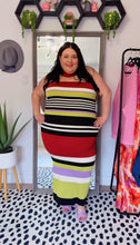 Load image into Gallery viewer, Eloquii Striped Halter Sweater Dress 3X $30
