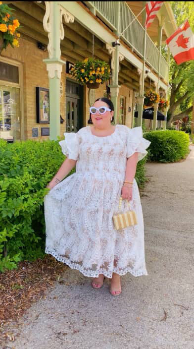 Ivy City Co. Hattie Dress in White Lace 4X