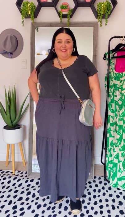 Ulla Popken Grey Jersey Skirt 24/26