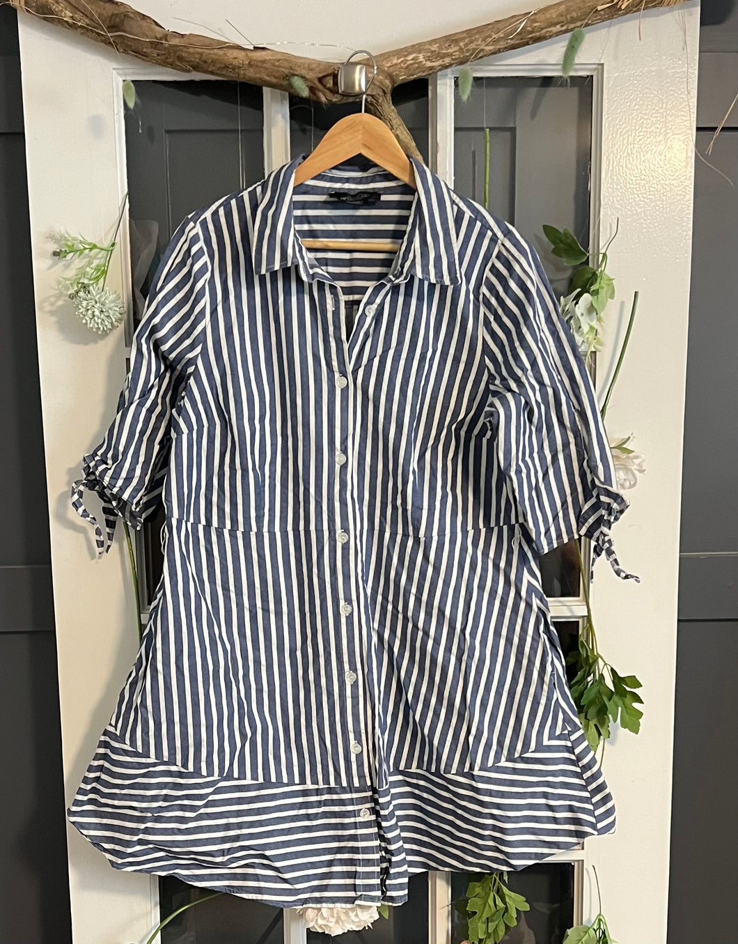 Penn. Blue and White Striped Shirt Dress 16