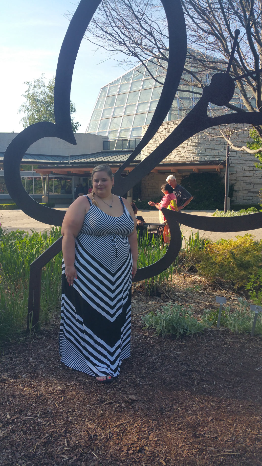Torrid black and white striped maxi dress 4X
