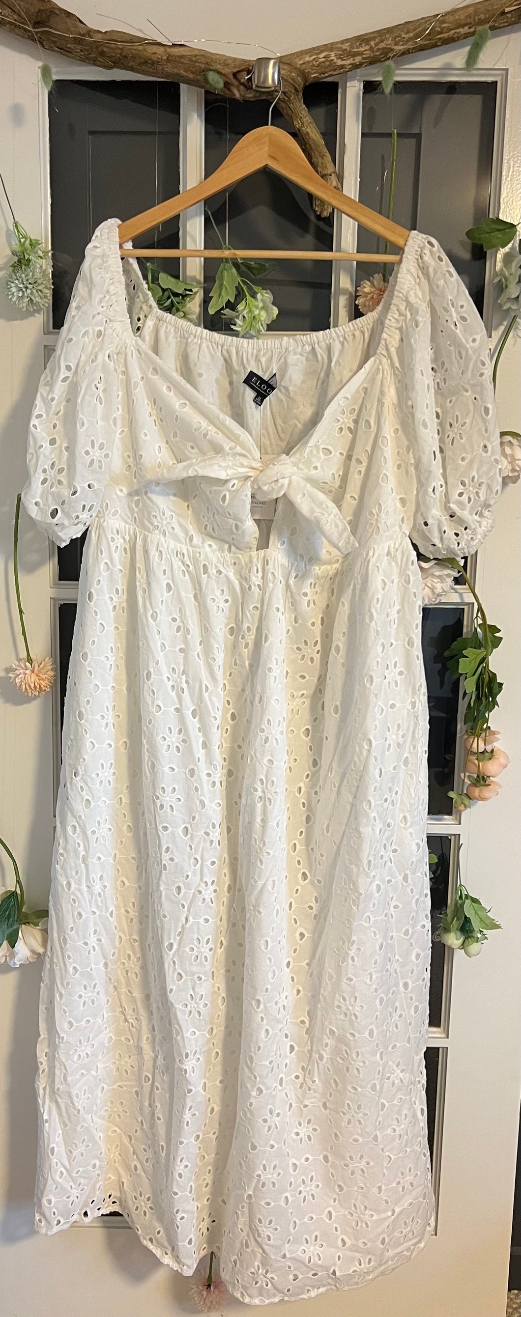 Eloquii White Eyelet Dress 22