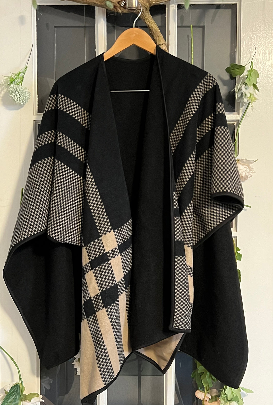 Nicole Miller Fleece Shawl - Reversible O/S