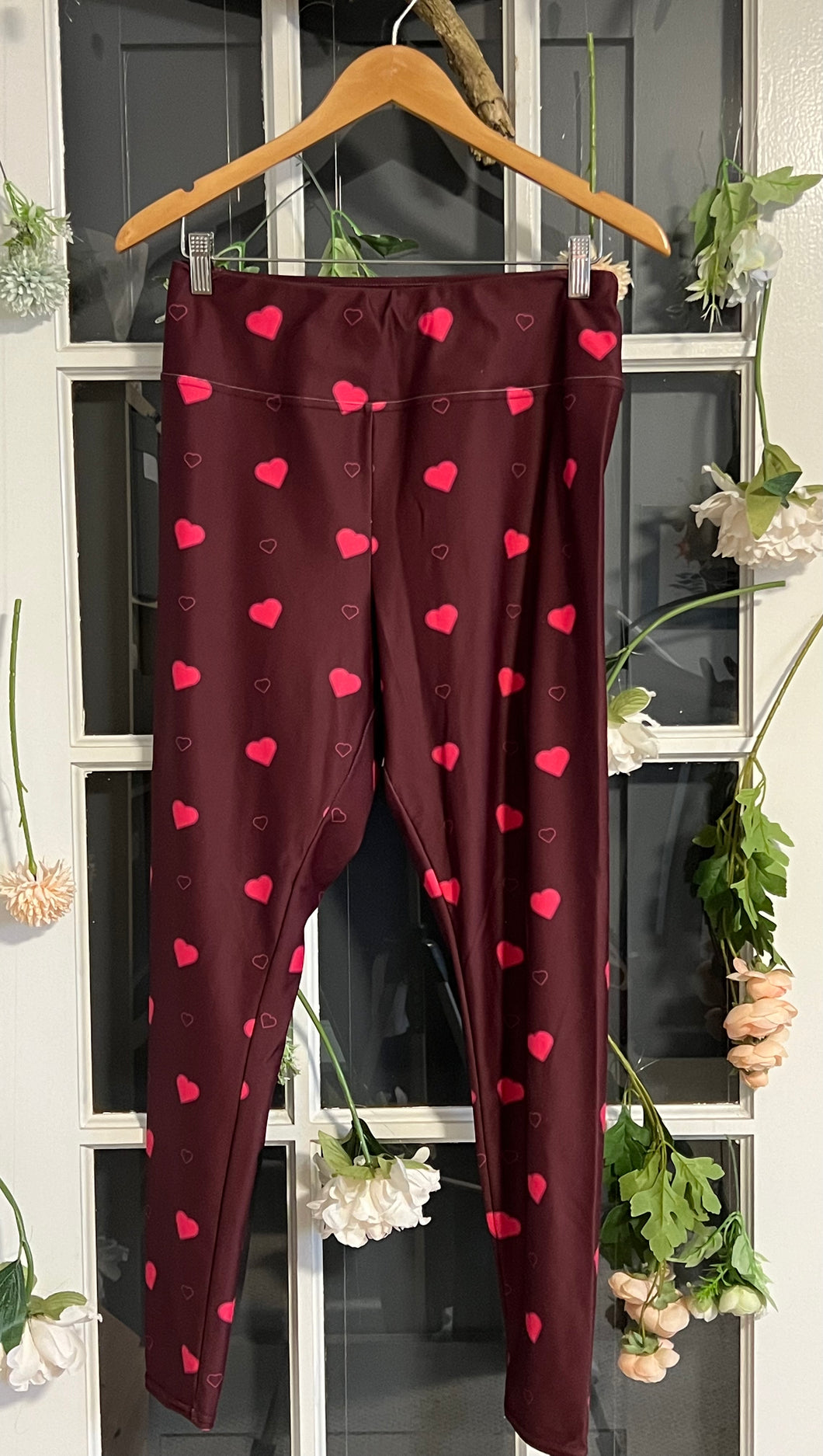 Heart Print Athletic Pants 2X