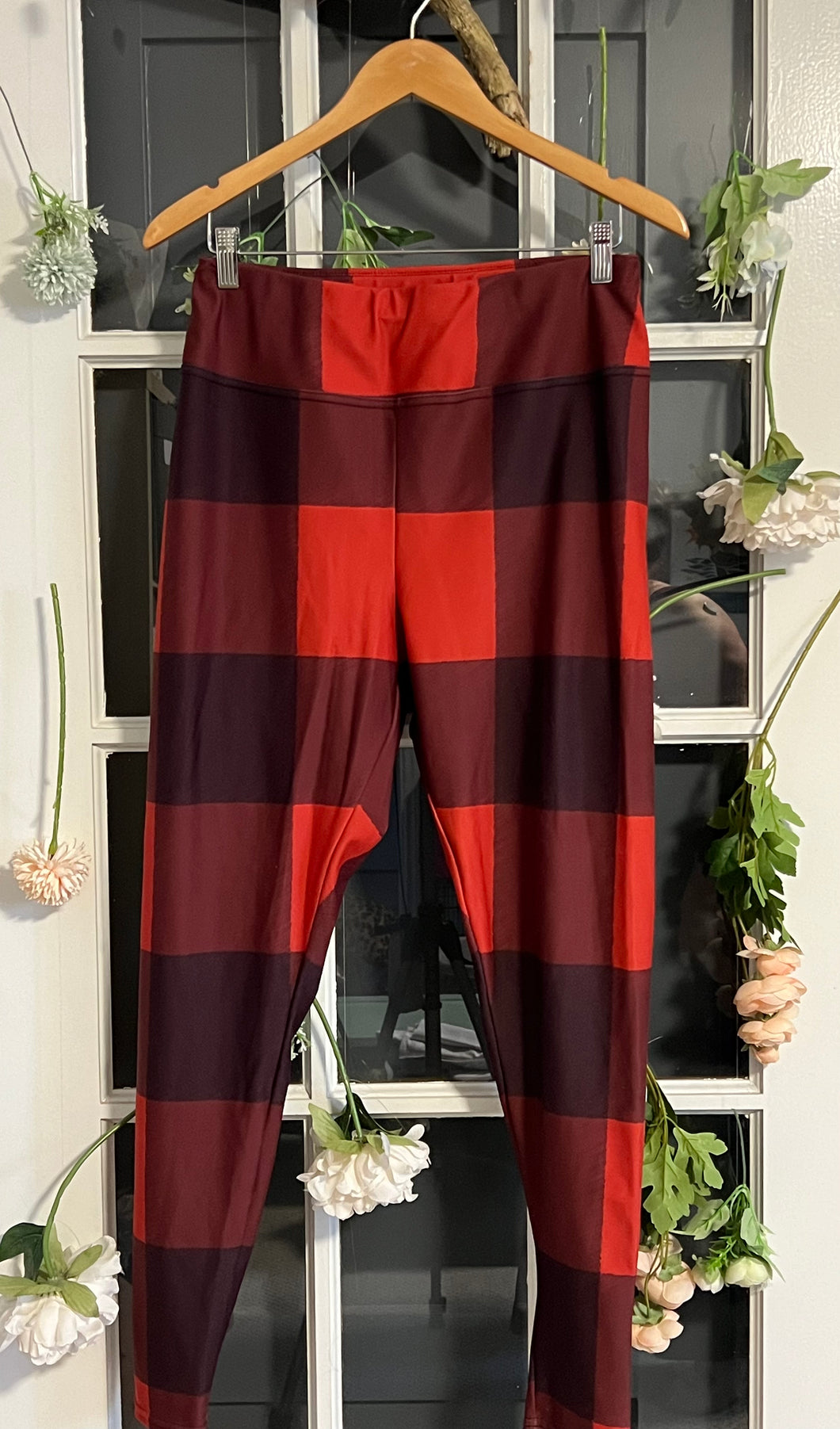 Red Plaid Athletic Pants 2X