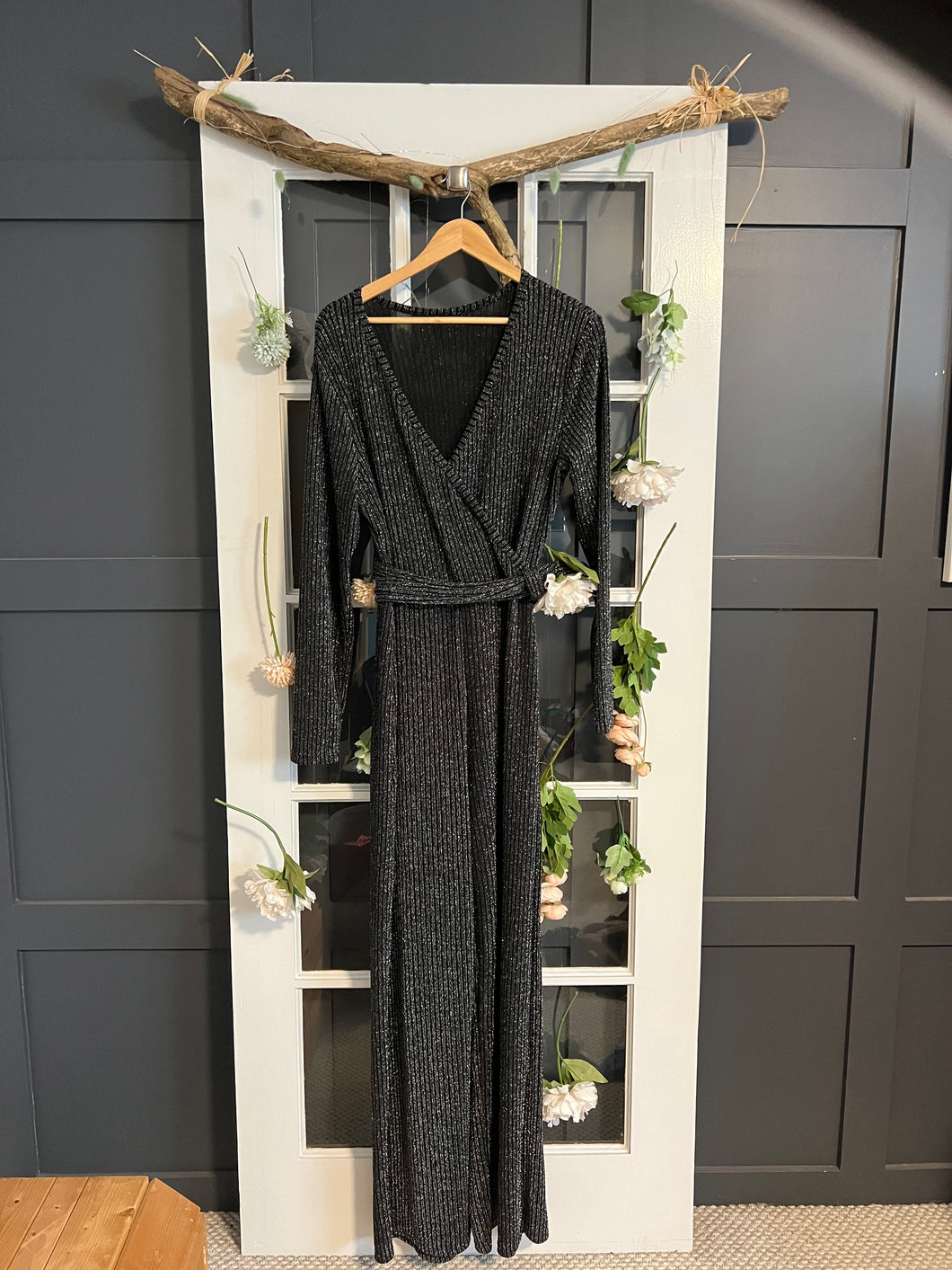 Black and Silver Jumpsuit 2X