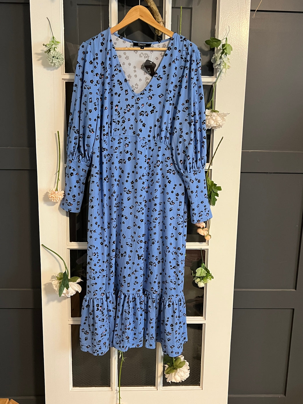 Blue Floral Long Sleeved Maxi 18