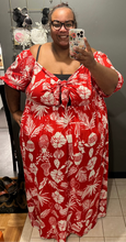 Load image into Gallery viewer, Eloquii Red Tropical Cutout Maxi Dress 28
