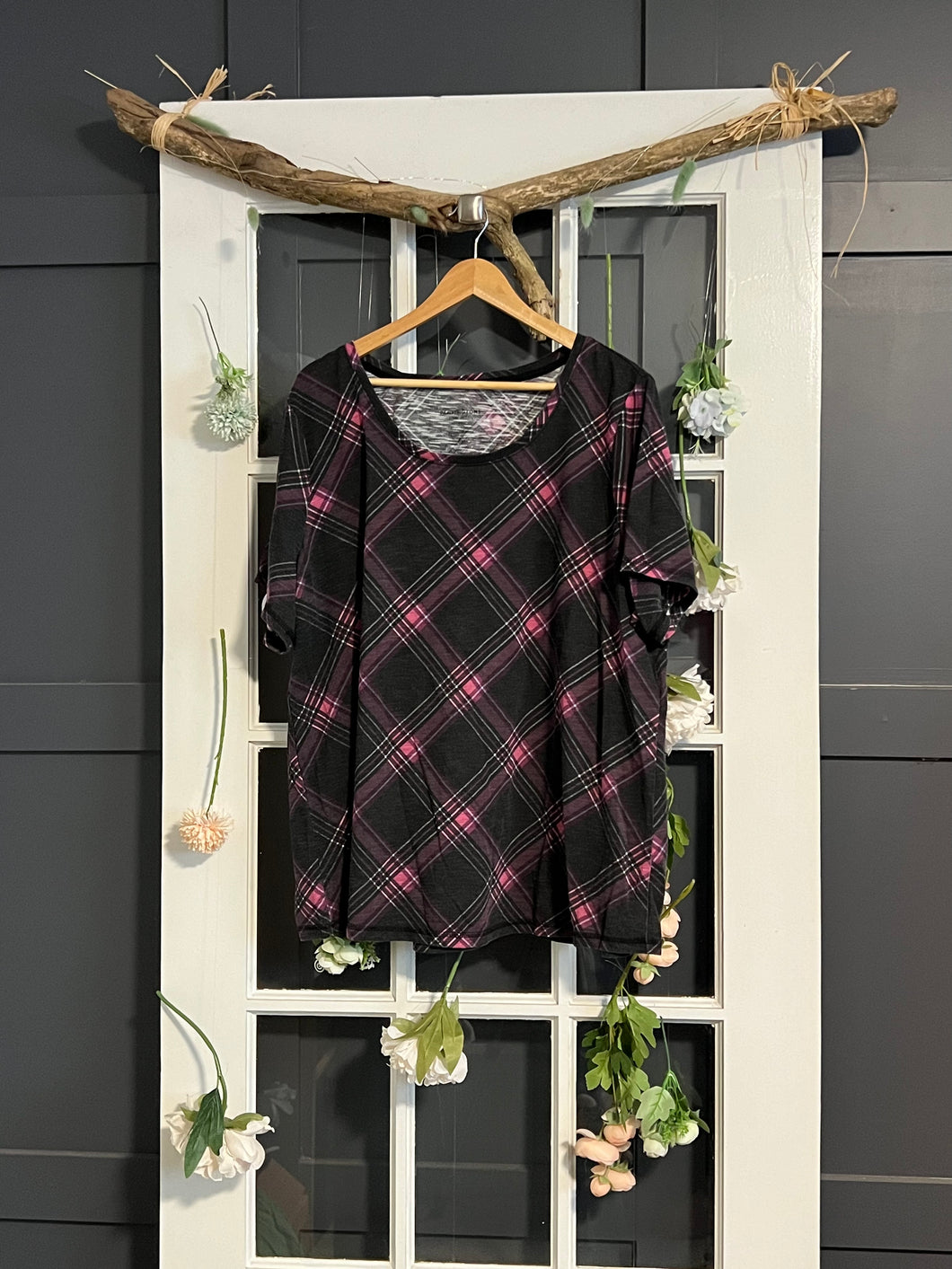 Penn. Plum Plaid Tee 2X