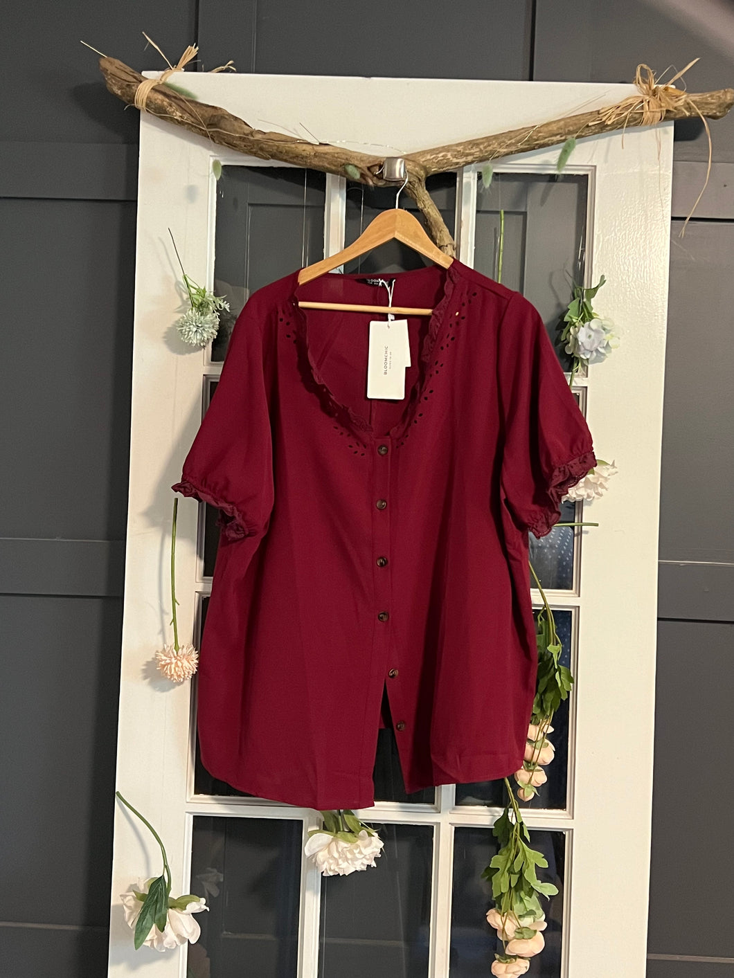 Bloomchic Burgundy Blouse 18-20