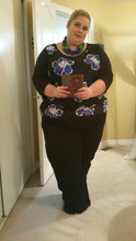 Load image into Gallery viewer, Lane Bryant black and blue floral blouse 26/28
