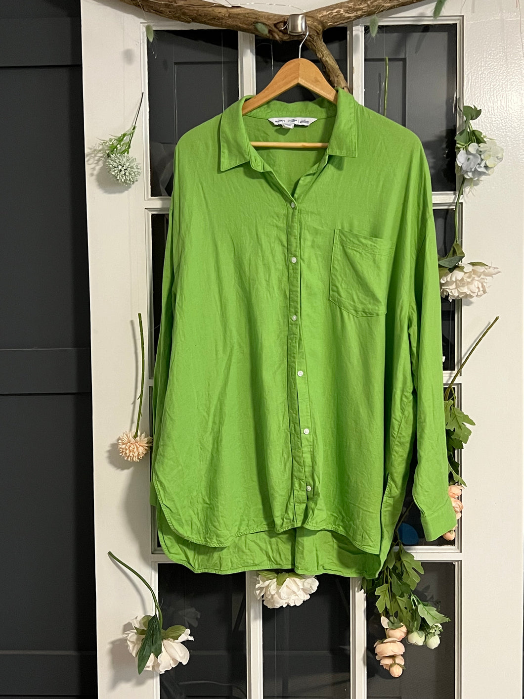 Old Navy Boyfriend Shirt Lime Green XXL