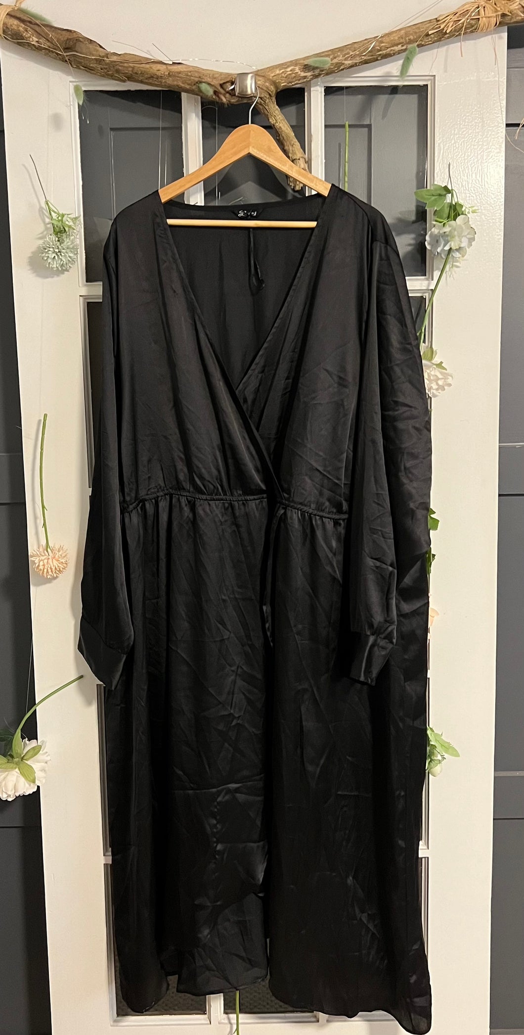 Black Satin Dress 34/36