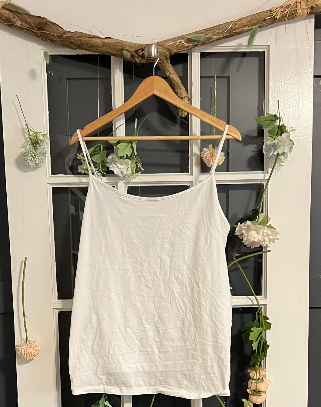 White Spaghetti Tank 3X