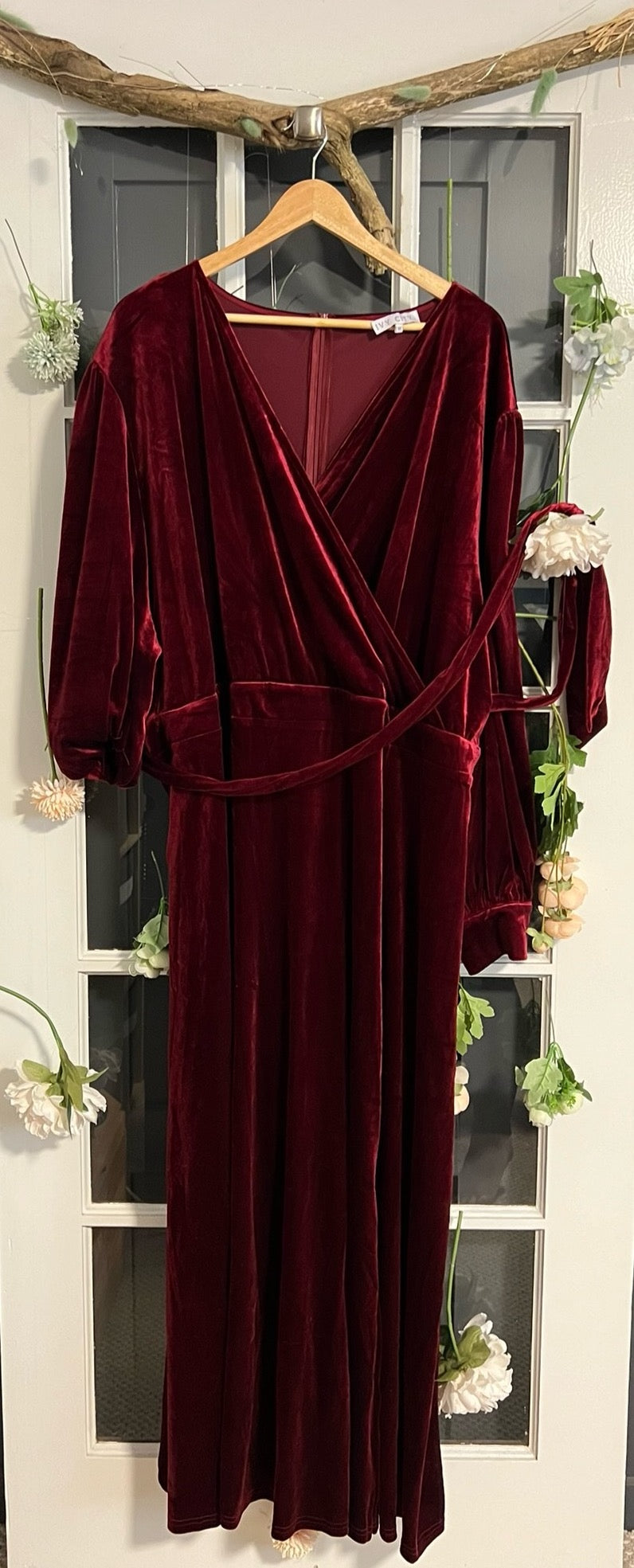 Ivy City Co. Wine Velvet Dress 5X