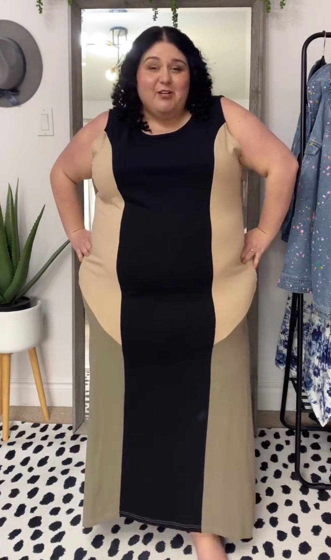 Ulla Popken Neutral Colour Block Maxi 24/26