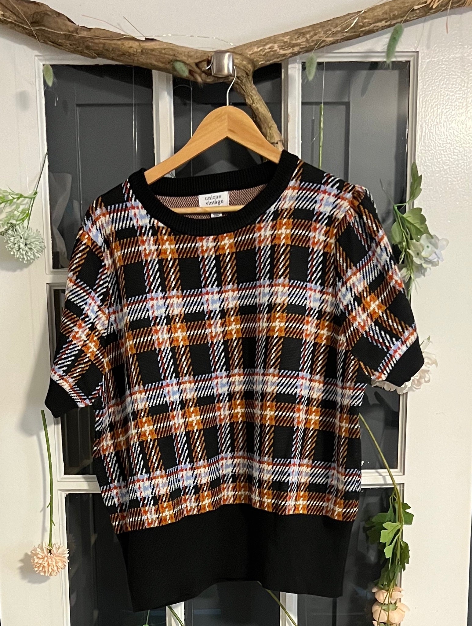 Vintage plaid sweater sale