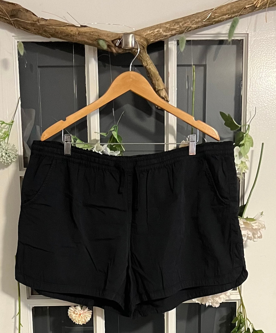 Black Cotton Shorts 2X