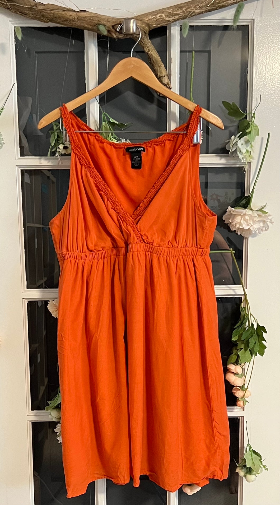 Lane Bryant Burnt Orange Babydoll Dress 14-16