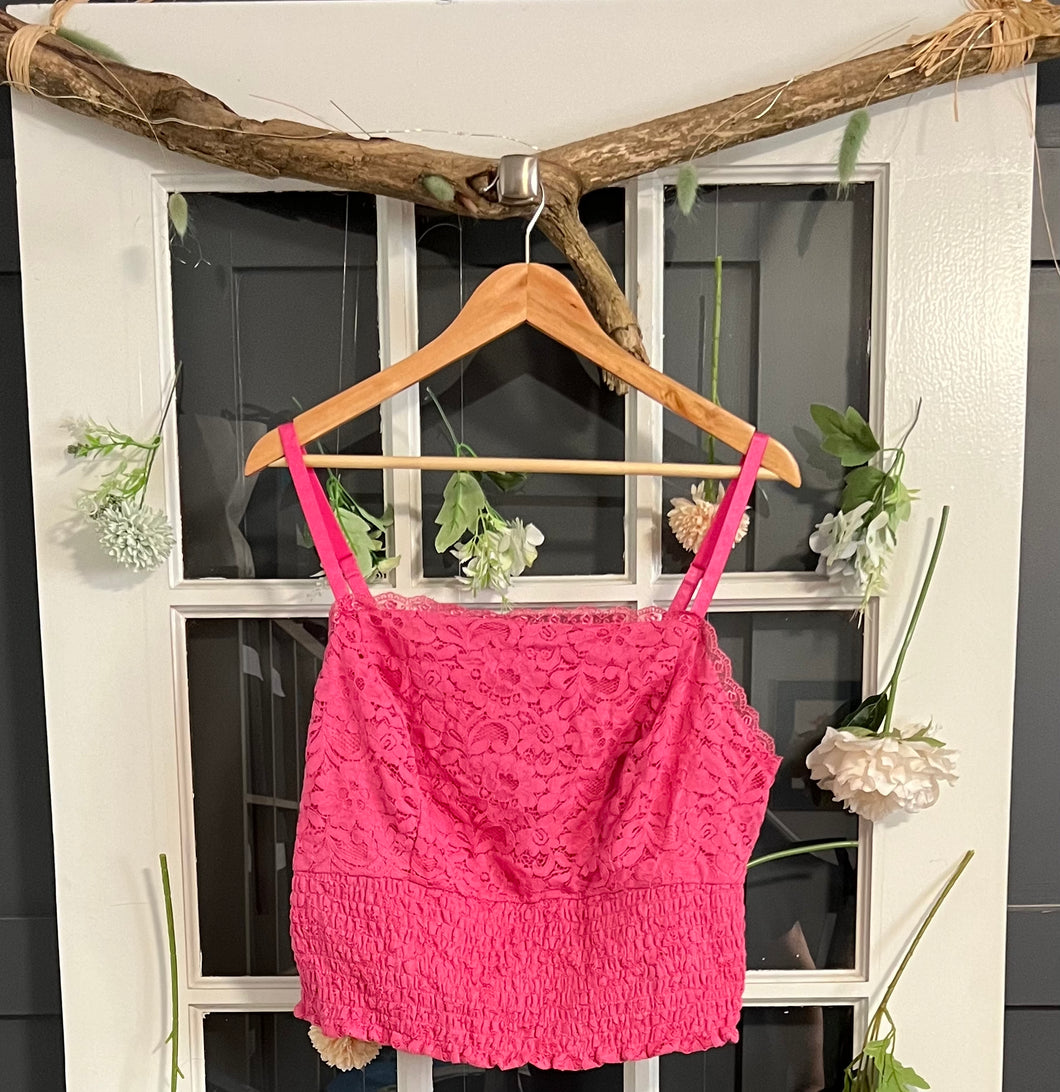 Torrid Pink Lace Crop 2X