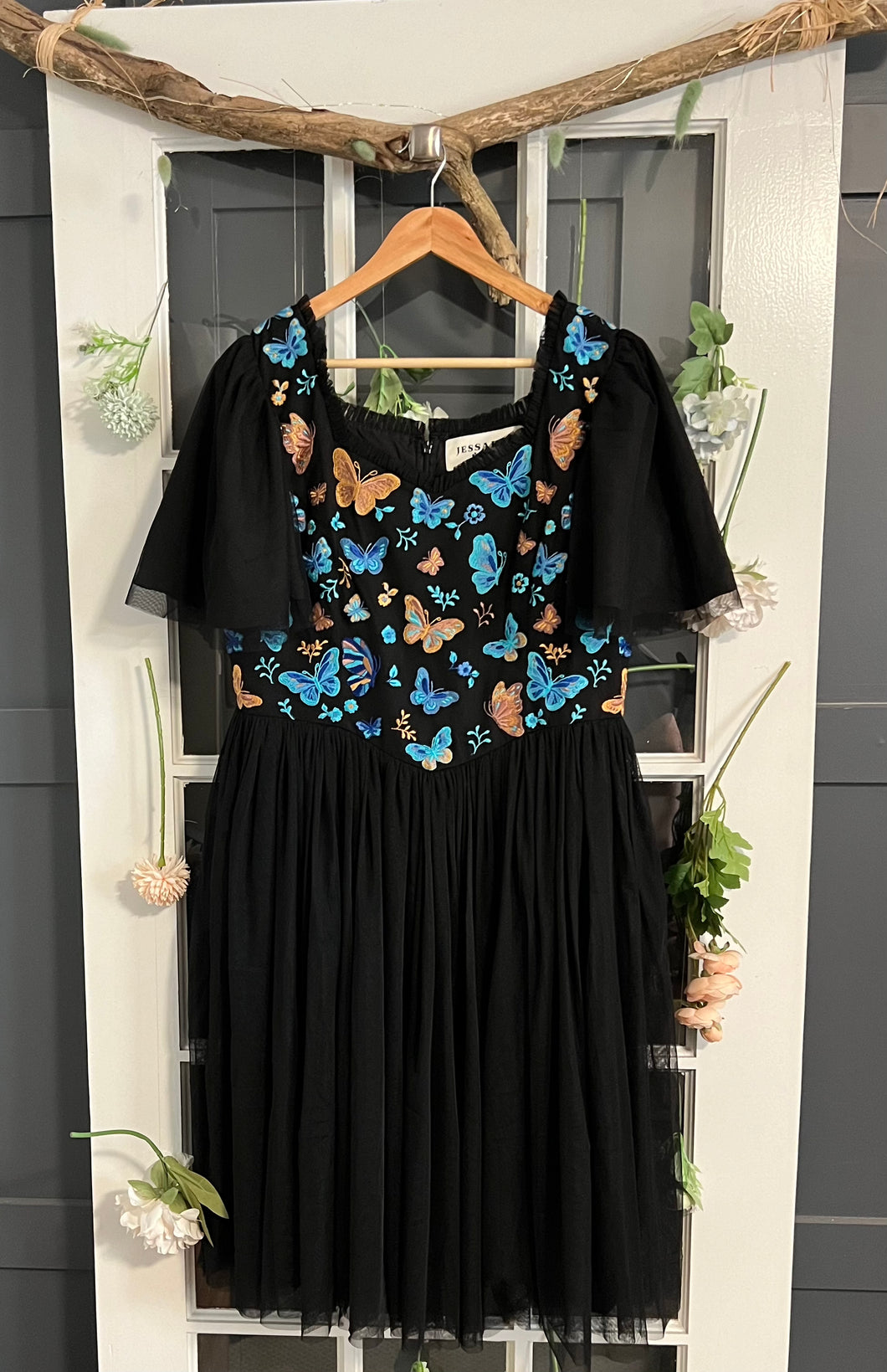 Jessa Kae Black Butterfly Dress XXL