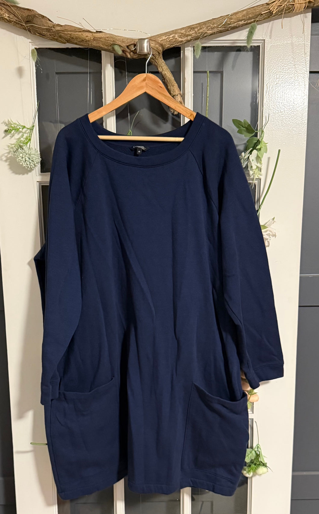 George Navy Sweatshirt Dress 4X