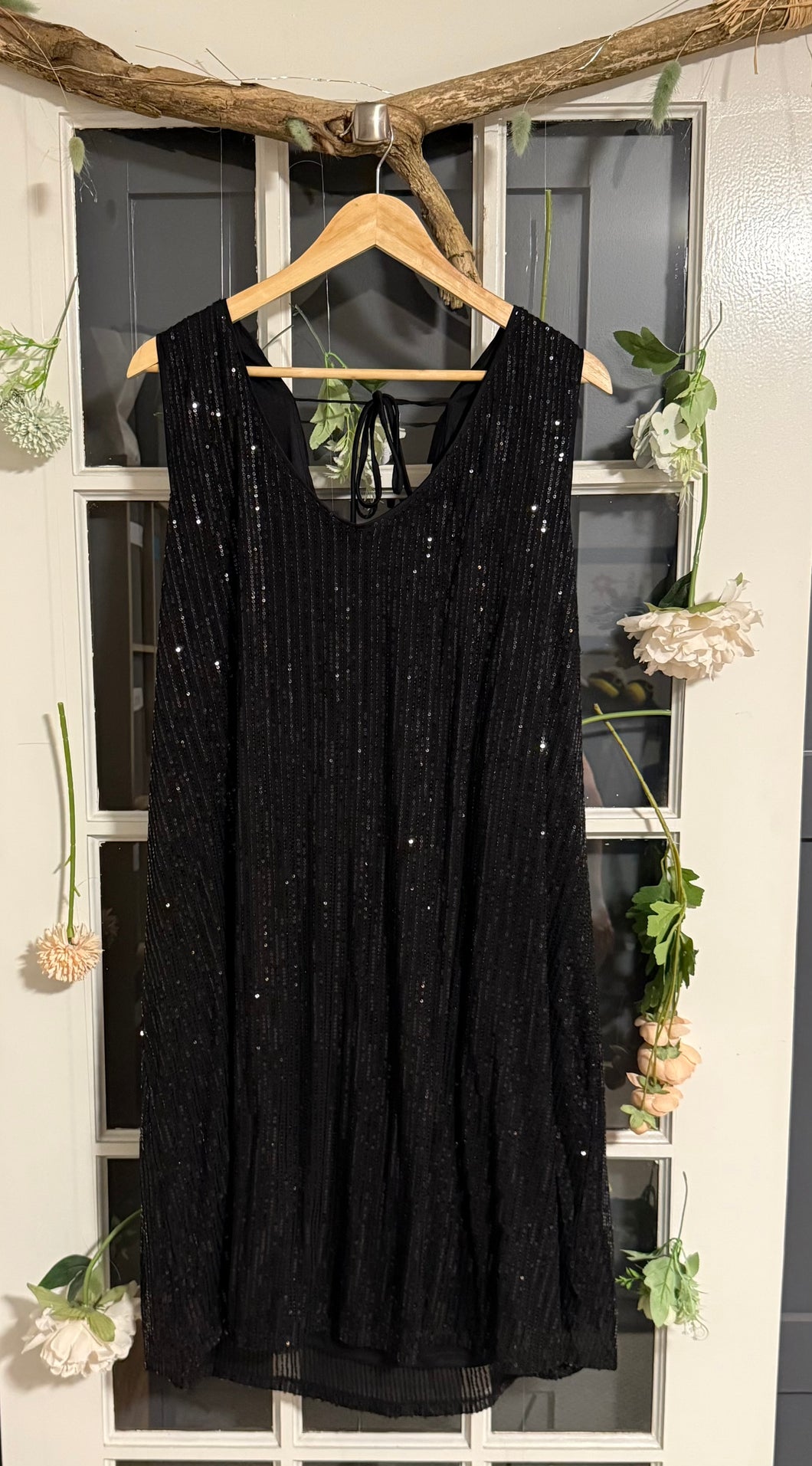 Penn. Black Sequinned Cocktail Dress 2X