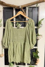 Load image into Gallery viewer, Sage Green Babydoll Top 2X
